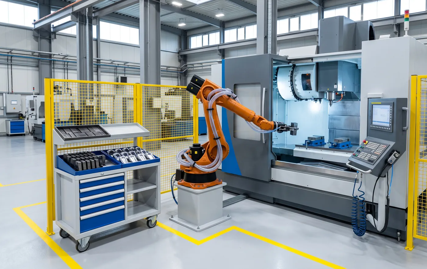 CNC machining in a fabrication shop