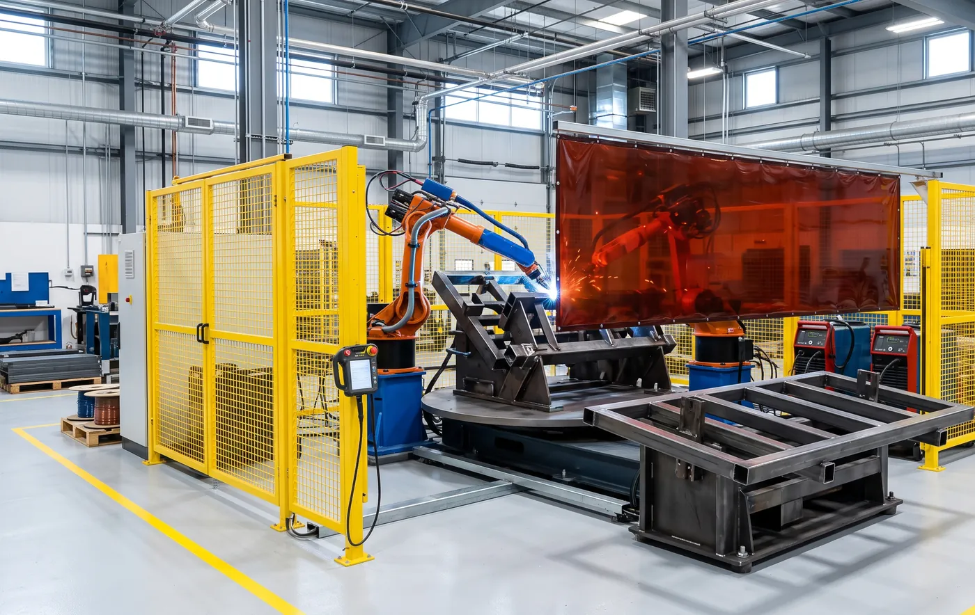 Robotic welding in a fabrication shop